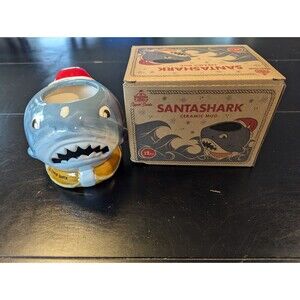Beach Bum Berry Sippin Santa Santa Shark Ceramic Tiki Mug 2023 New In Box